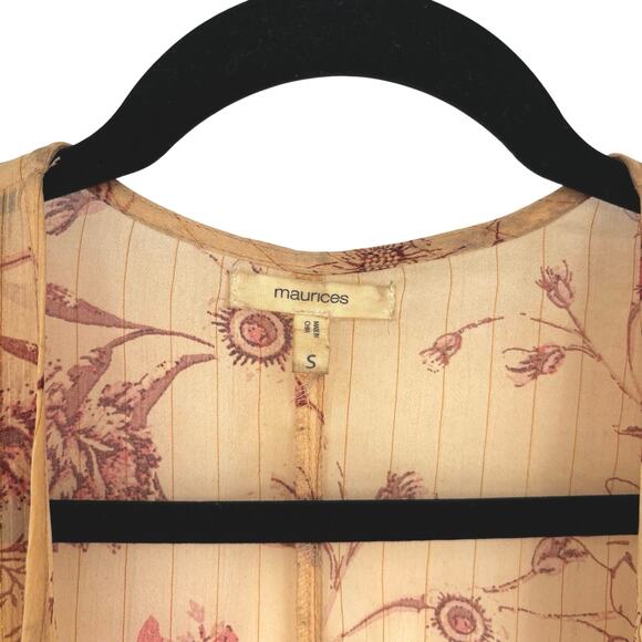 Maurices Cream and Blush Pink Open Front Kimono Cardigan Size S - Picture 6 of 6